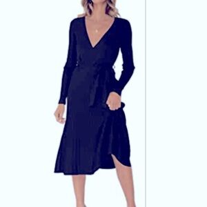 BCBG size small blue wrap dress